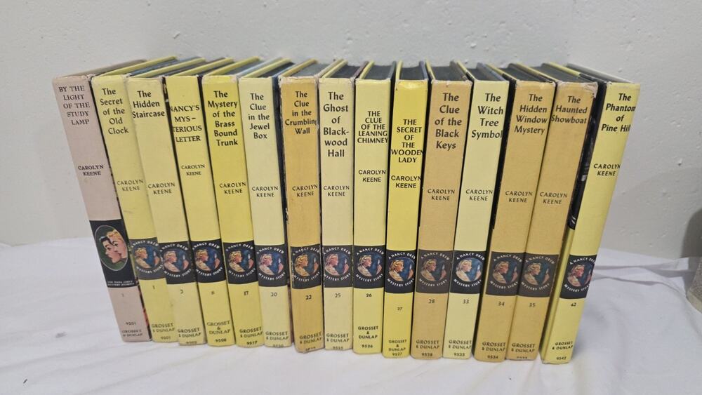 Vintage Nancy Drew Mystery Stories Book Lot 15 Books + Dana Girls #1 Grosset...